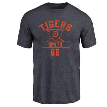 Men's Burch Smith Detroit Tigers Base Runner Tri-Blend T-Shirt - Navy