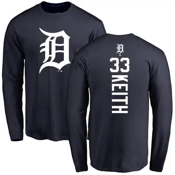 Men's Colt Keith Detroit Tigers Backer Long Sleeve T-Shirt - Navy