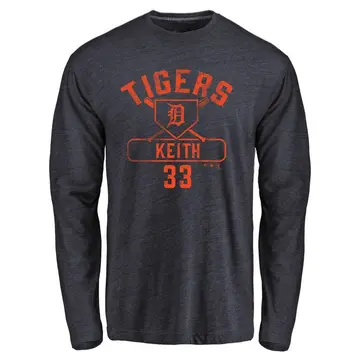 Men's Colt Keith Detroit Tigers Base Runner Tri-Blend Long Sleeve T-Shirt - Navy