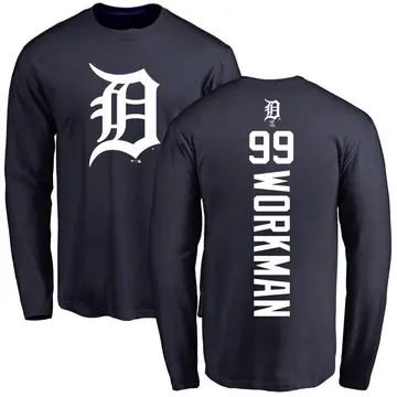 Men's Gage Workman Detroit Tigers Backer Long Sleeve T-Shirt - Navy