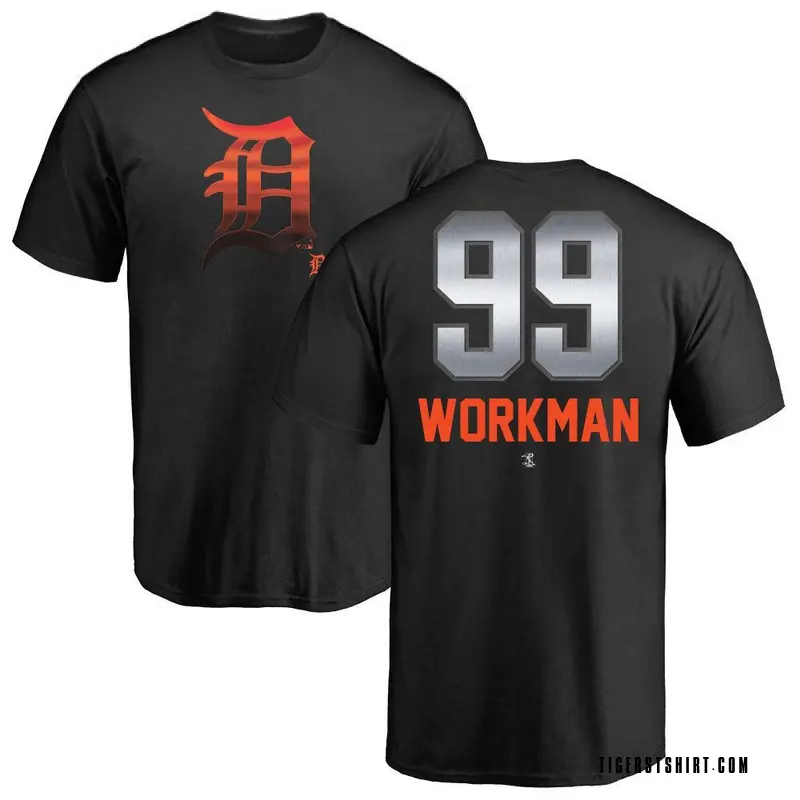 Men's Gage Workman Detroit Tigers Midnight Mascot T-Shirt - Black