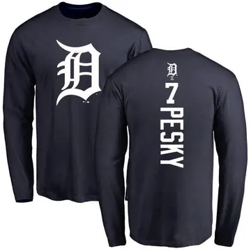 Men's Johnny Pesky Detroit Tigers Backer Long Sleeve T-Shirt - Navy