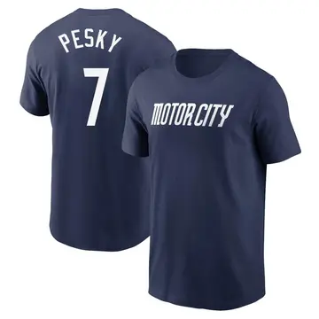 Men's Johnny Pesky Detroit Tigers Navy 2024 City Connect Fuse Name & Number T-Shirt
