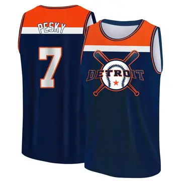 Men's Johnny Pesky Detroit Tigers Navy/Orange Baseball Legend Tank Top