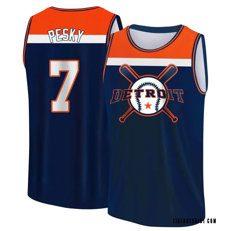 Men's Johnny Pesky Detroit Tigers Navy/Orange Baseball Legend Tank Top