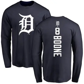 Men's Ray Boone Detroit Tigers Backer Long Sleeve T-Shirt - Navy