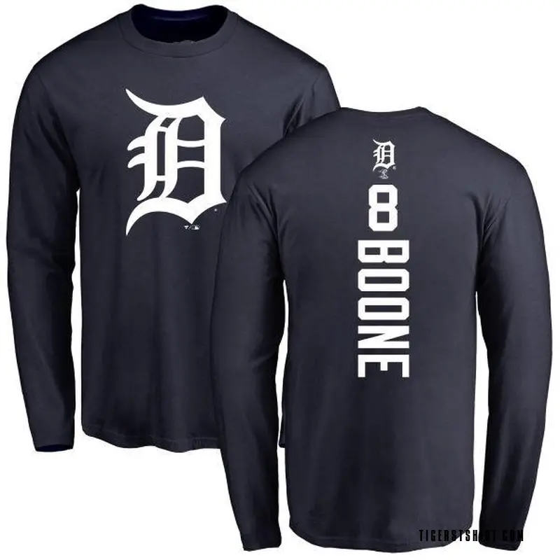 Men's Ray Boone Detroit Tigers Backer Long Sleeve T-Shirt - Navy