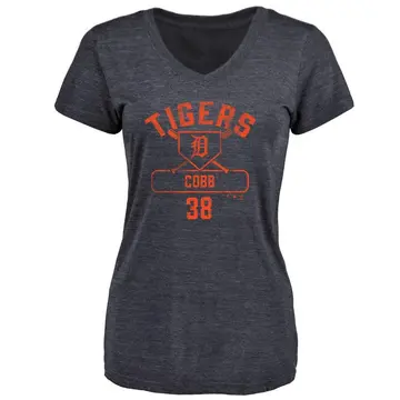 Women's Alex Cobb Detroit Tigers Base Runner Tri-Blend T-Shirt - Navy