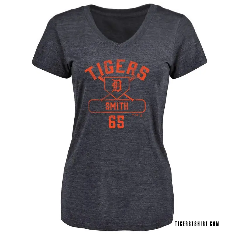 Women's Burch Smith Detroit Tigers Base Runner Tri-Blend T-Shirt - Navy