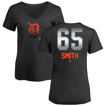 Women's Burch Smith Detroit Tigers Midnight Mascot V-Neck T-Shirt - Black
