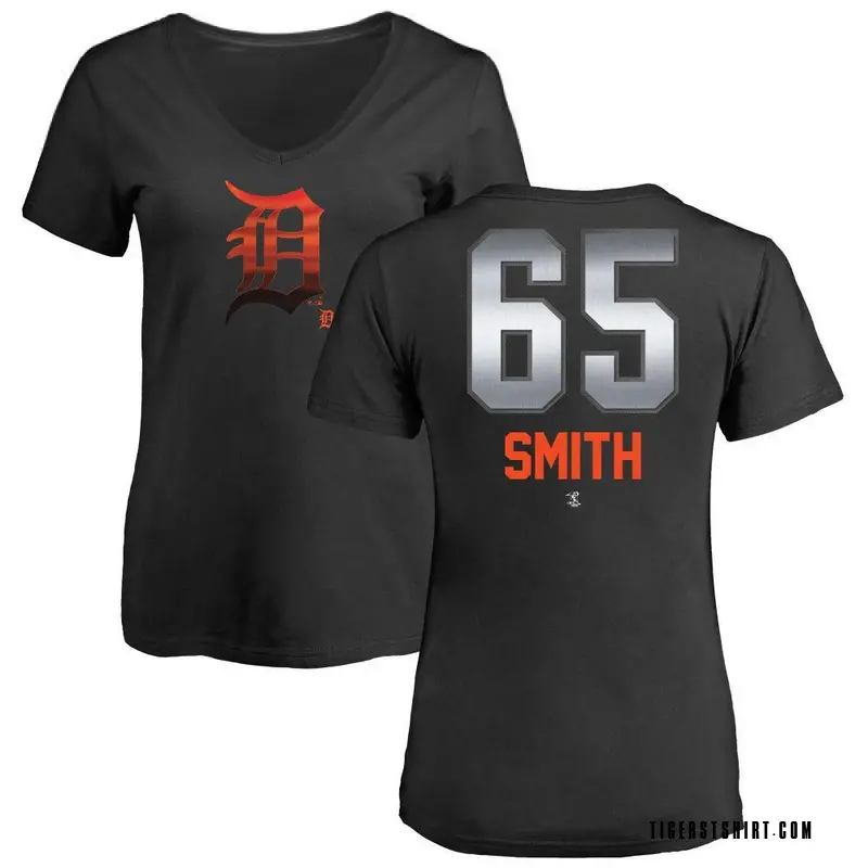 Women's Burch Smith Detroit Tigers Midnight Mascot V-Neck T-Shirt - Black