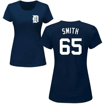Women's Burch Smith Detroit Tigers Roster Name & Number T-Shirt - Navy