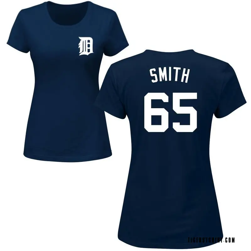 Women's Burch Smith Detroit Tigers Roster Name & Number T-Shirt - Navy