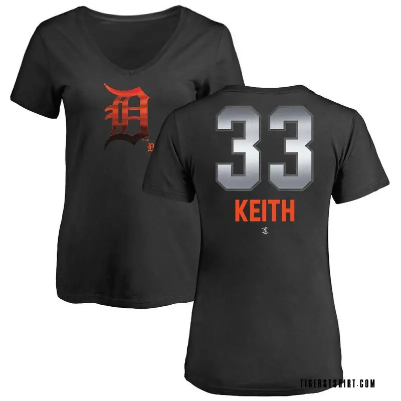 Women's Colt Keith Detroit Tigers Midnight Mascot V-Neck T-Shirt - Black