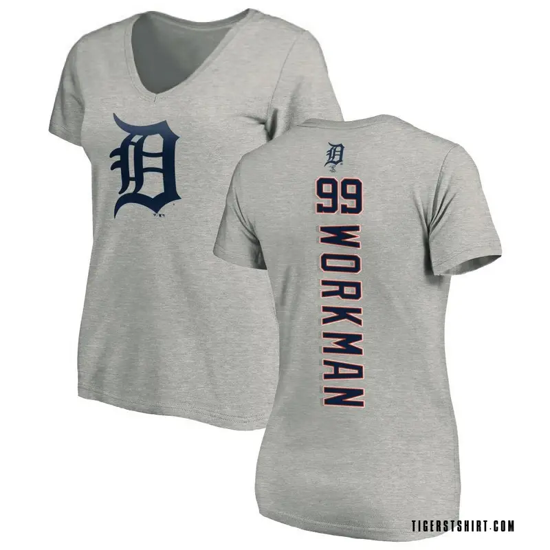 Women's Gage Workman Detroit Tigers Backer Slim Fit T-Shirt - Ash