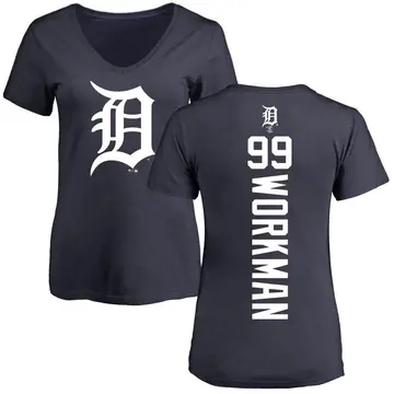 Women's Gage Workman Detroit Tigers Backer Slim Fit T-Shirt - Navy