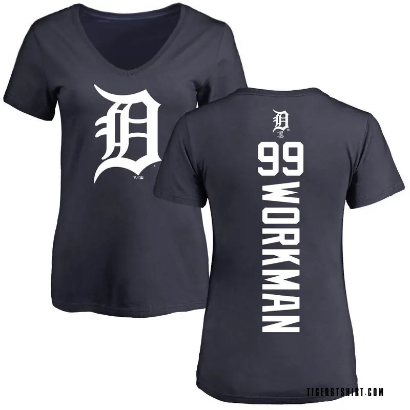 Women's Gage Workman Detroit Tigers Backer Slim Fit T-Shirt - Navy