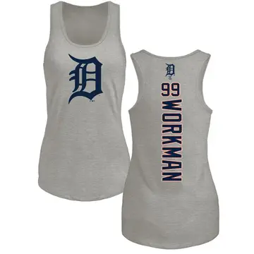 Women's Gage Workman Detroit Tigers Backer Tri-Blend Tank Top - Ash
