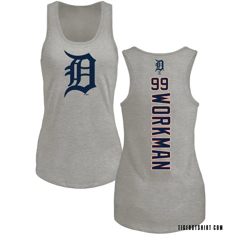 Women's Gage Workman Detroit Tigers Backer Tri-Blend Tank Top - Ash