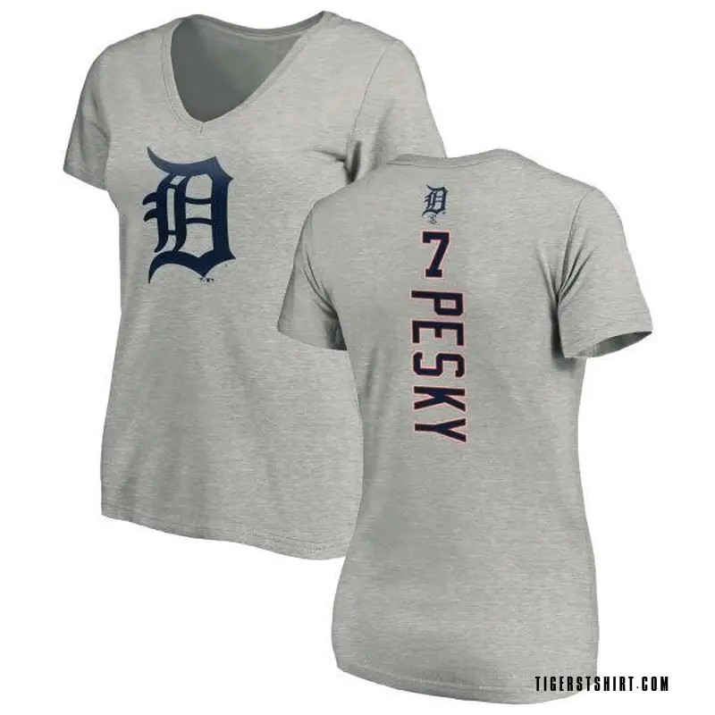 Women's Johnny Pesky Detroit Tigers Backer Slim Fit T-Shirt - Ash