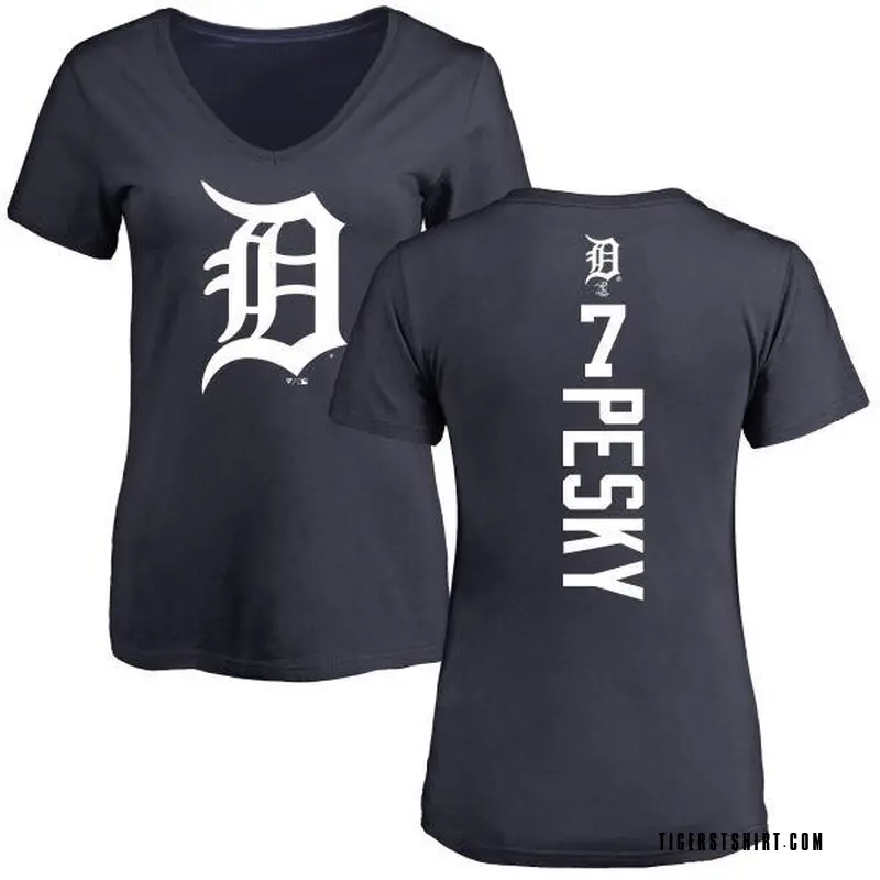 Women's Johnny Pesky Detroit Tigers Backer Slim Fit T-Shirt - Navy