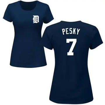 Women's Johnny Pesky Detroit Tigers Roster Name & Number T-Shirt - Navy