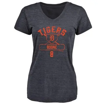 Women's Ray Boone Detroit Tigers Base Runner Tri-Blend T-Shirt - Navy