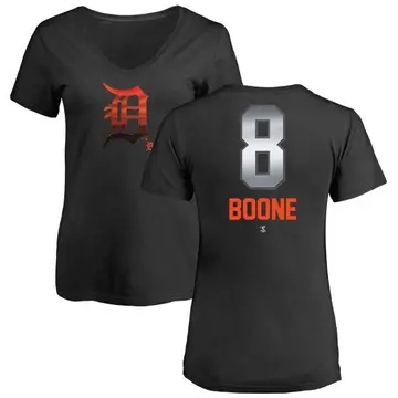 Women's Ray Boone Detroit Tigers Midnight Mascot V-Neck T-Shirt - Black