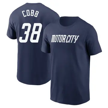 Youth Alex Cobb Detroit Tigers Navy 2024 City Connect Fuse Name & Number T-Shirt