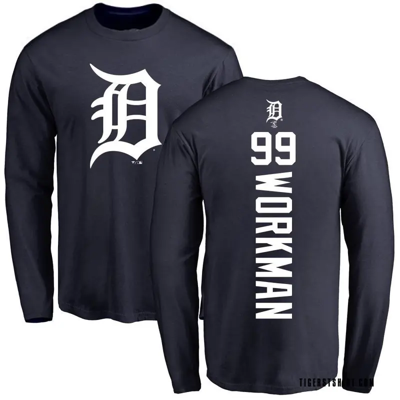 Youth Gage Workman Detroit Tigers Backer Long Sleeve T-Shirt - Navy