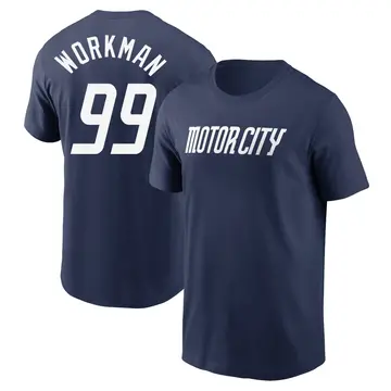 Youth Gage Workman Detroit Tigers Navy 2024 City Connect Fuse Name & Number T-Shirt