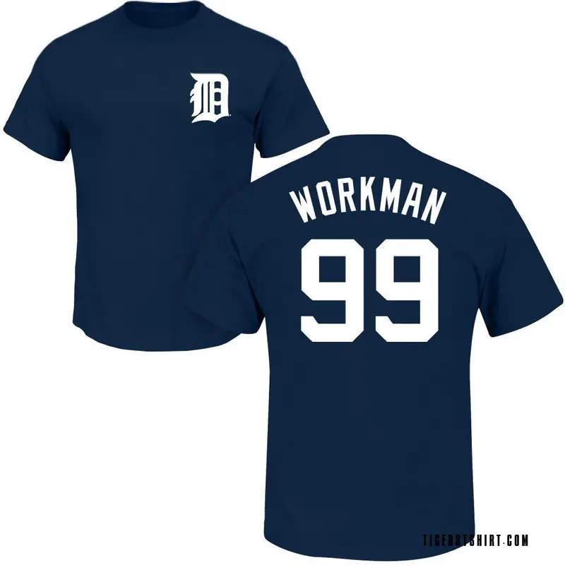 Youth Gage Workman Detroit Tigers Roster Name & Number T-Shirt - Navy