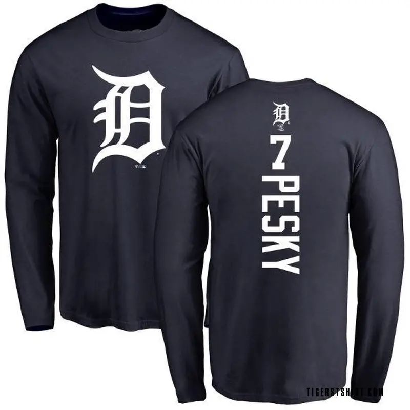 Youth Johnny Pesky Detroit Tigers Backer Long Sleeve T-Shirt - Navy